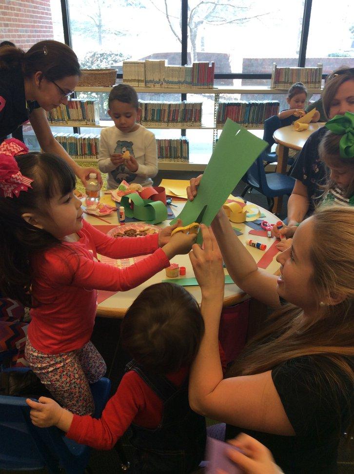 Craft and activities after story time.