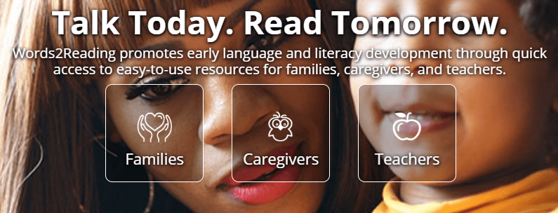 Screenshot from the Words2Reading Website