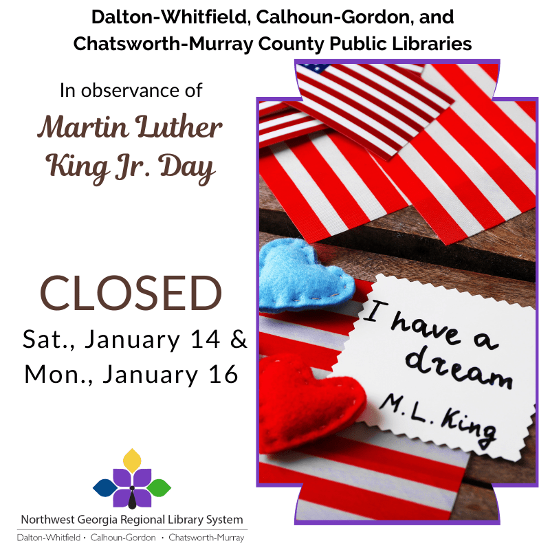 Card that says I have a dream, surrounded by American flags and stuffed felt hearts. 